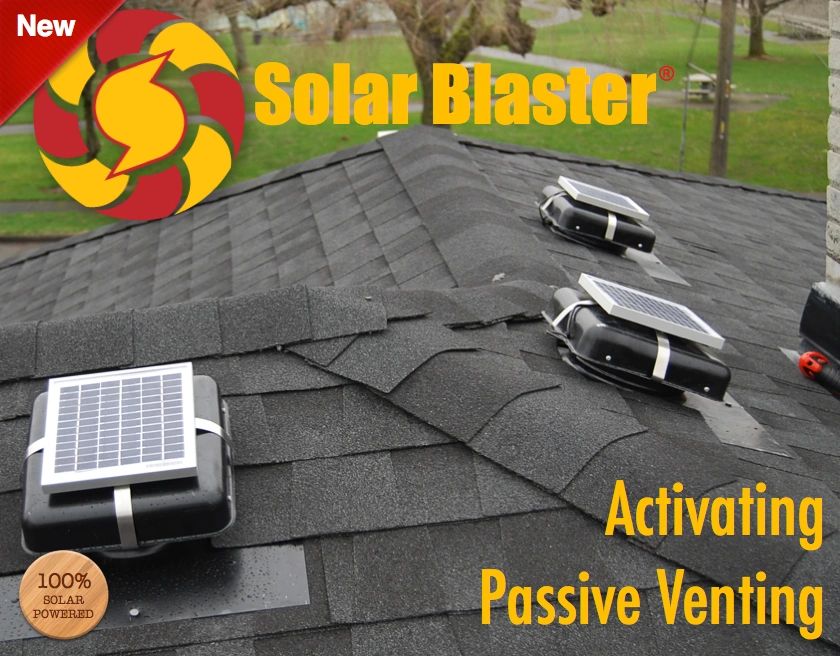 Solar attic ventilation fan installation on Maine roof