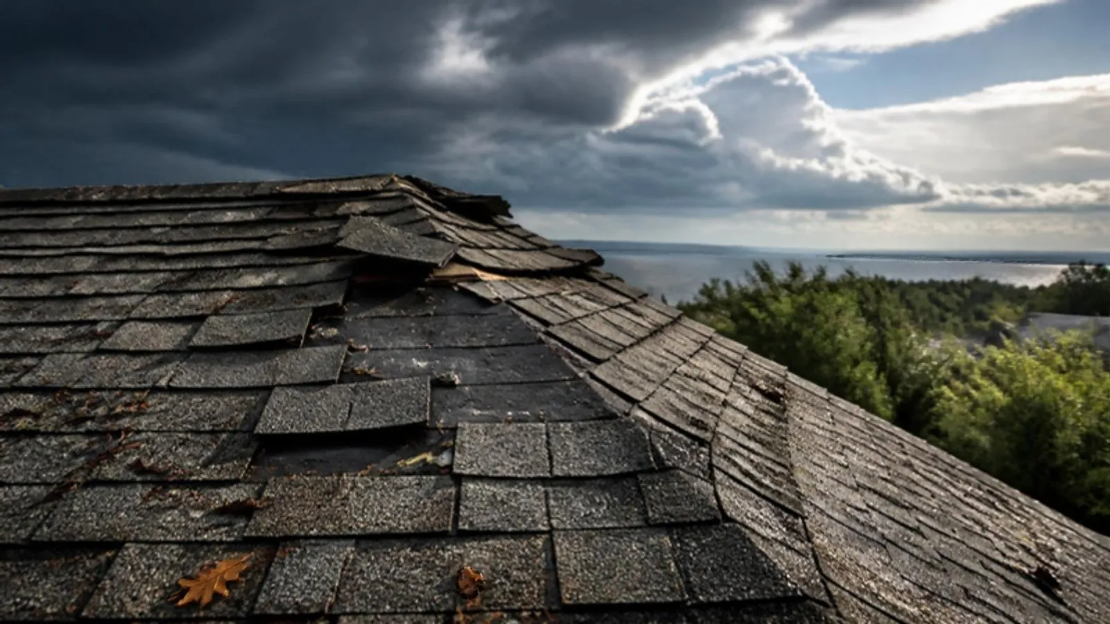 Missing and lifted shingles after a wind storm